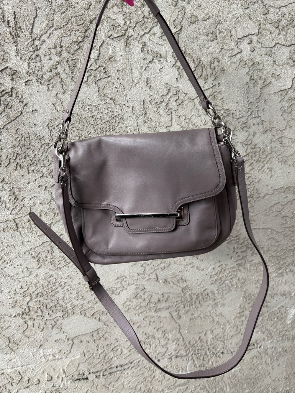 Coach Leather Shoulder Bag in Dusty Mauve